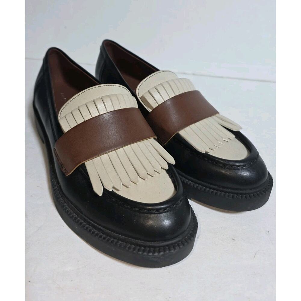 Marc Fisher Calixy Preppy Academia Office Business Fringe Heeled Loafers S 5M
